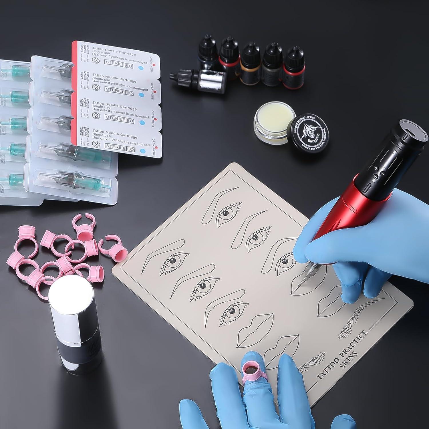 Kit de microblading Ybeauty con 50 agujas y 5 tintas