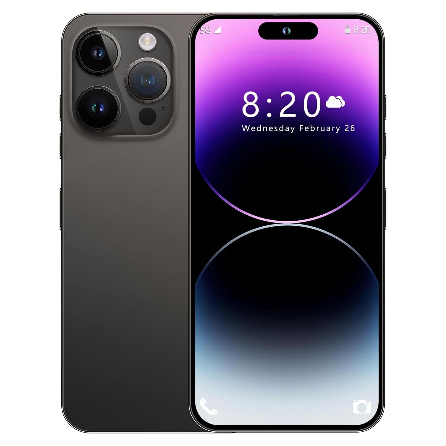 I14 Pro Max Smartphone 6.82" HD 256GB Doble SIM Negro