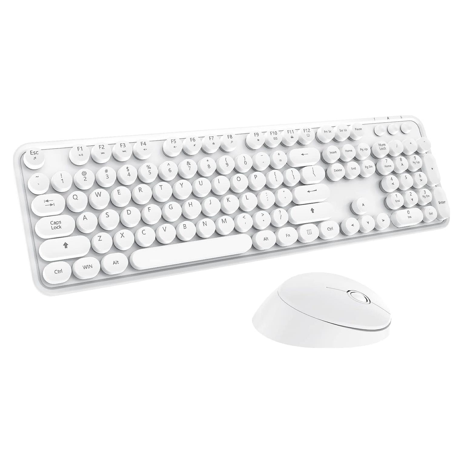 Combo Teclado y Ratón Inalámbrico LETTON Blanco 104 Teclas