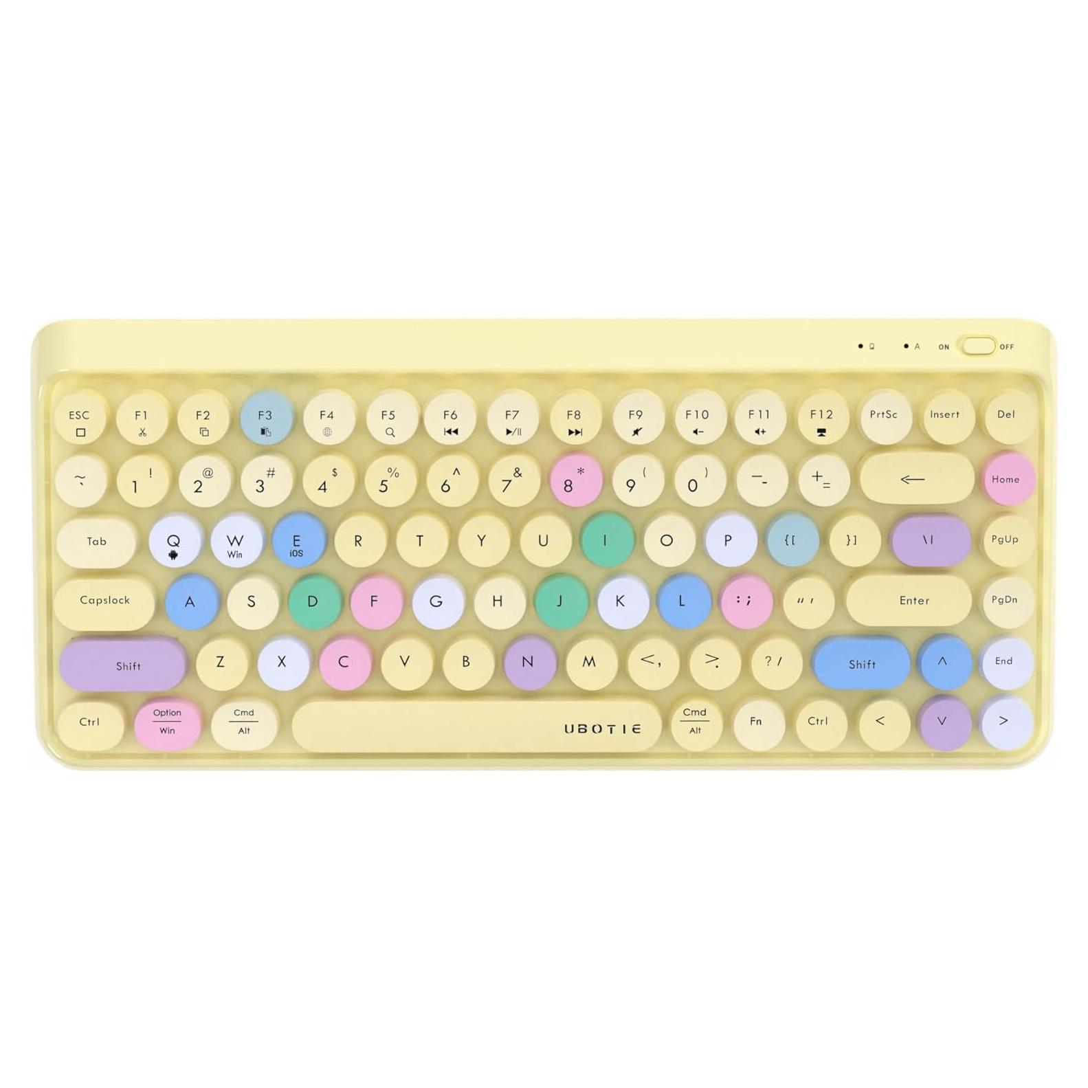 Teclado Bluetooth Retro KKT SK-621BT Colorido 84 Teclas