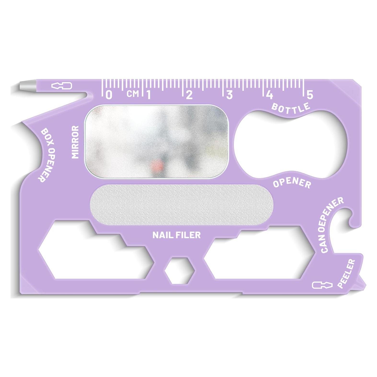 Multiherramienta Wallet Ninja 21 en 1 - Lavanda, Acero Inoxidable