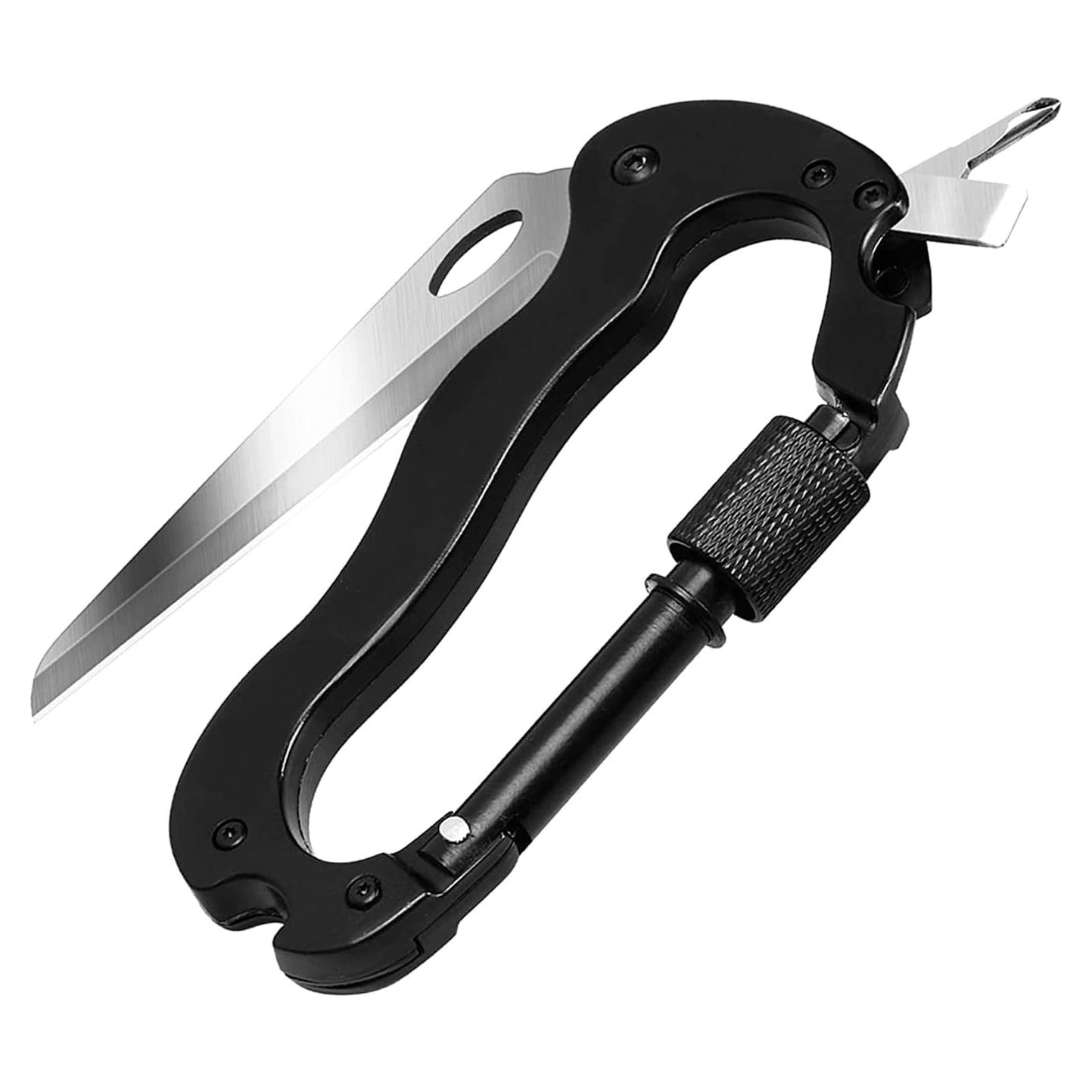 Multiherramienta 7 en 1 Genérico con Mosquetón y Cuchillo