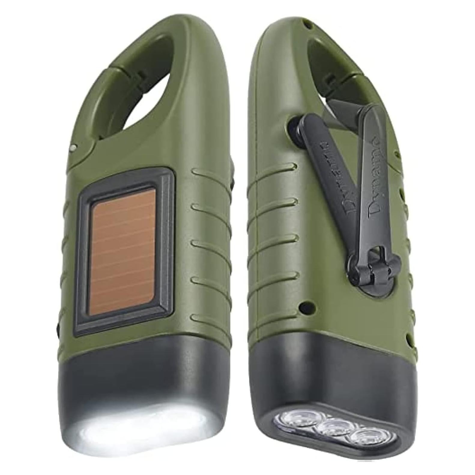 Linterna Solar Manivela Simpeak S19 Verde Militar LED