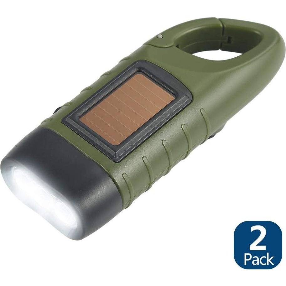 Linterna Solar Manivela Simpeak S19 Verde Militar LED