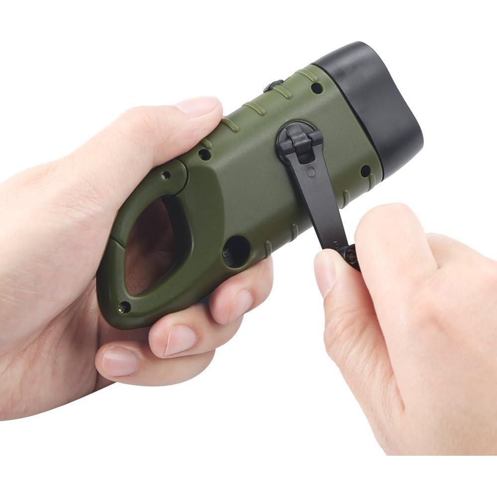 Linterna Solar Manivela Simpeak S19 Verde Militar LED