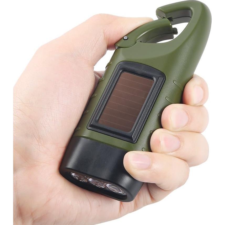 Linterna Solar Manivela Simpeak S19 Verde Militar LED
