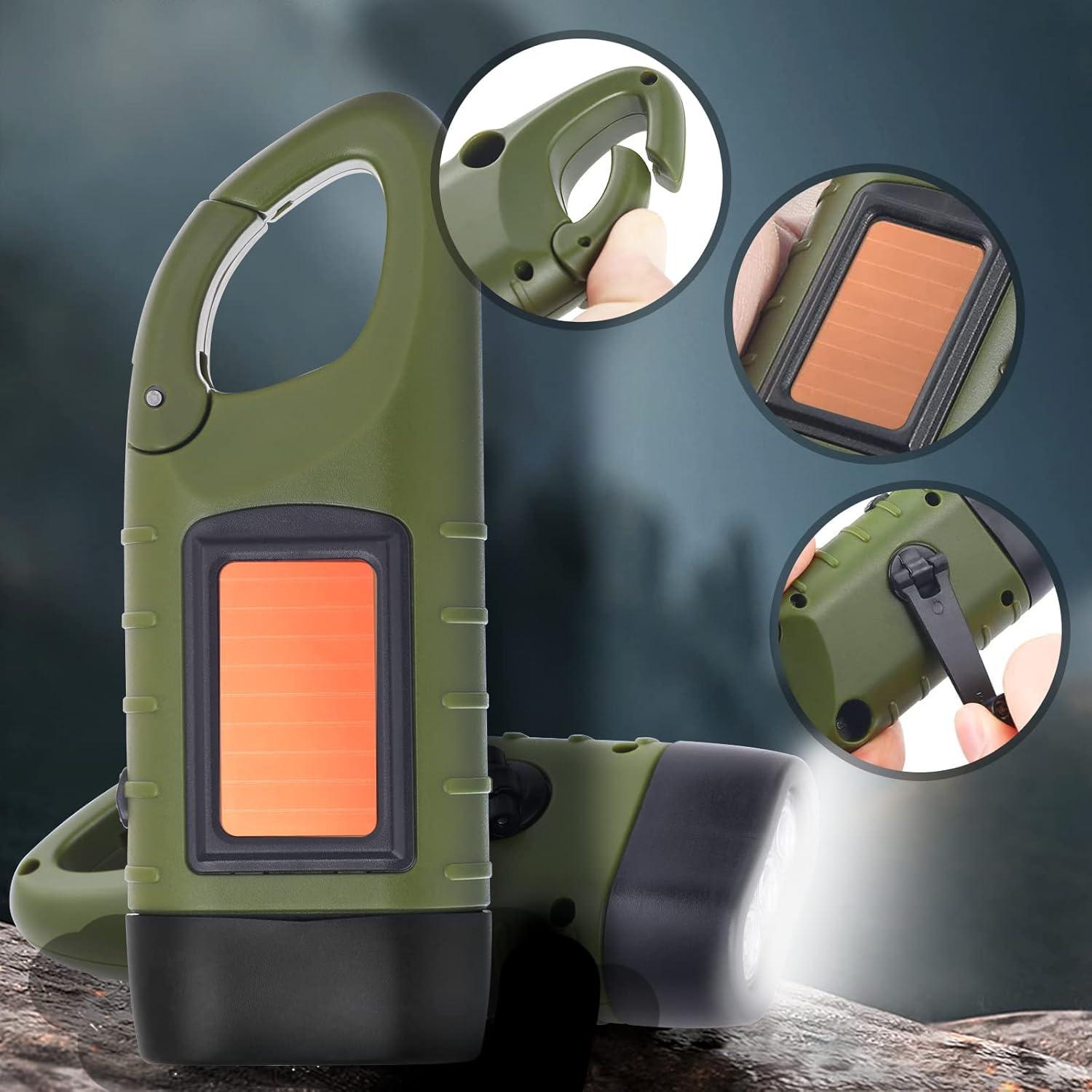 Linterna Solar Manivela Simpeak S19 Verde Militar LED