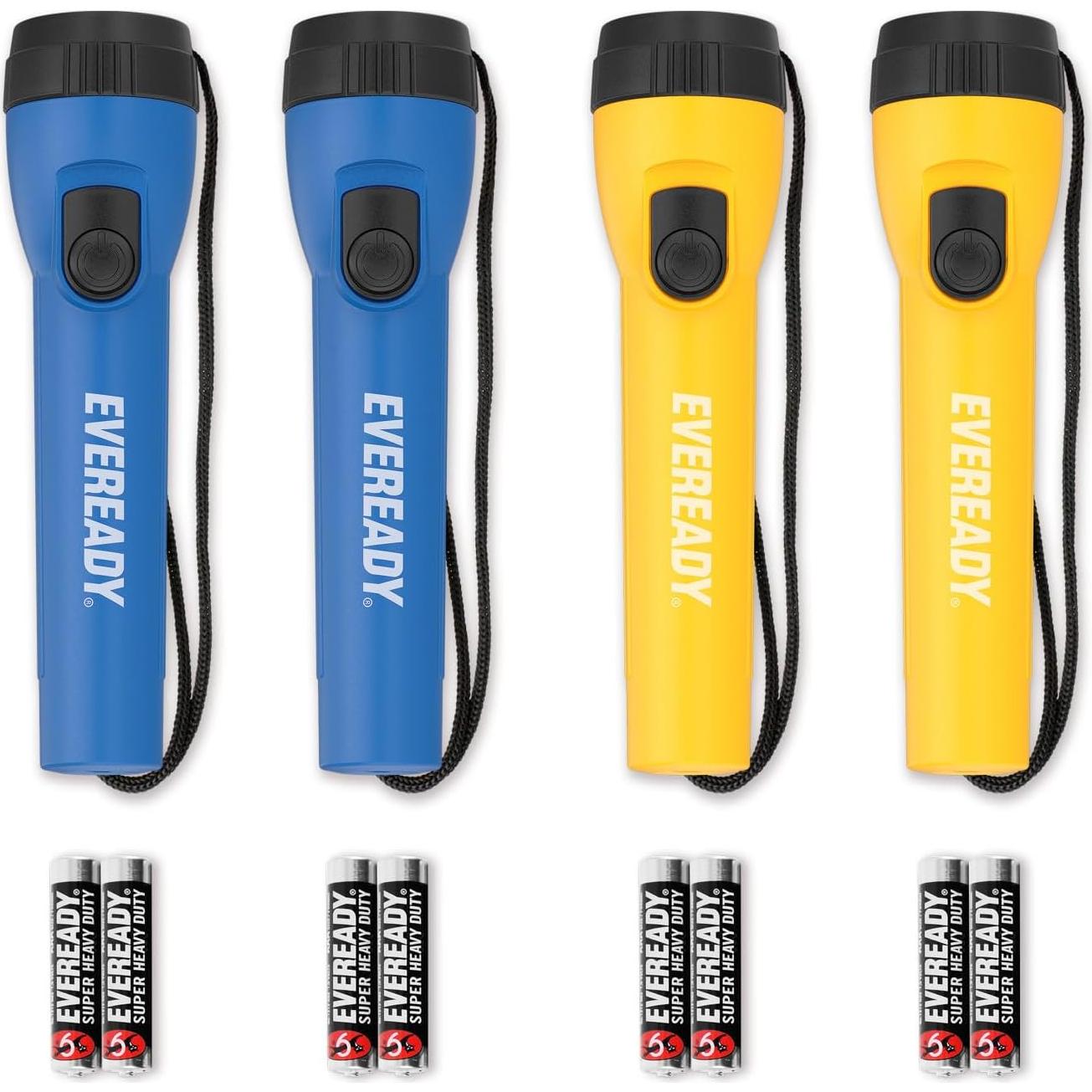 Linterna LED Eveready 4-Pack con Baterías AA Incluidas