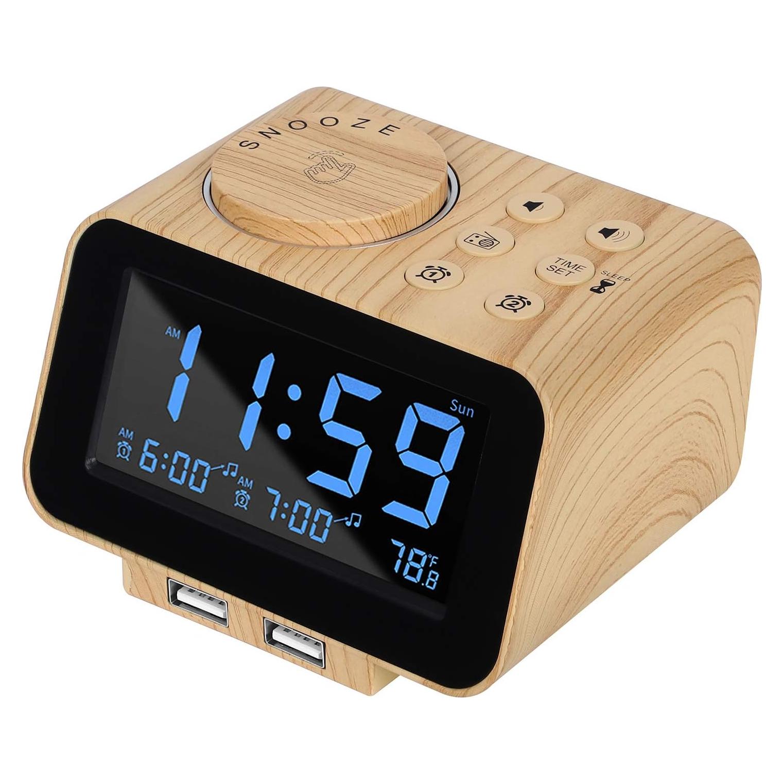 Reloj Despertador Digital USCCE UE-168 - Doble Alarma, FM