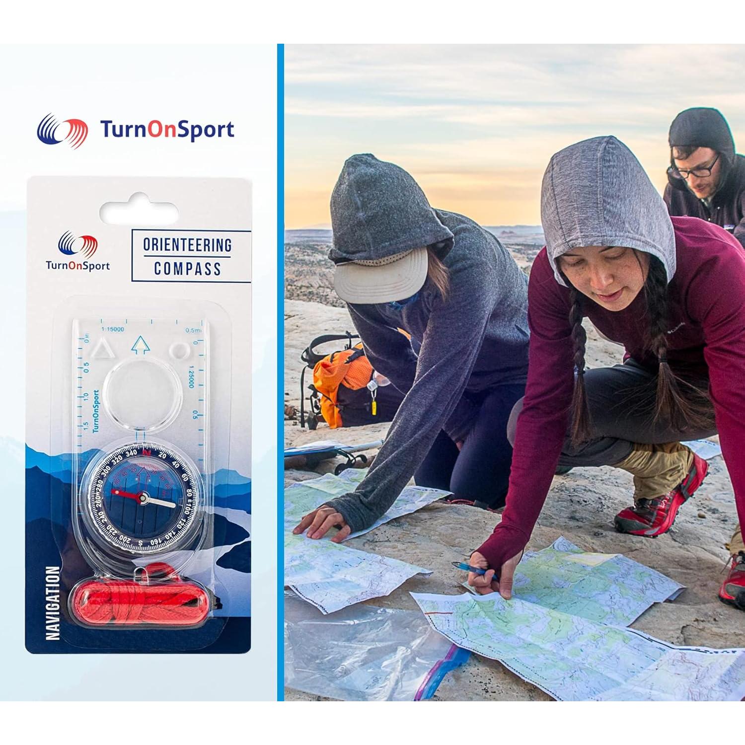 Brújula de Orientación TurnOnSport para Senderismo 11.9cm