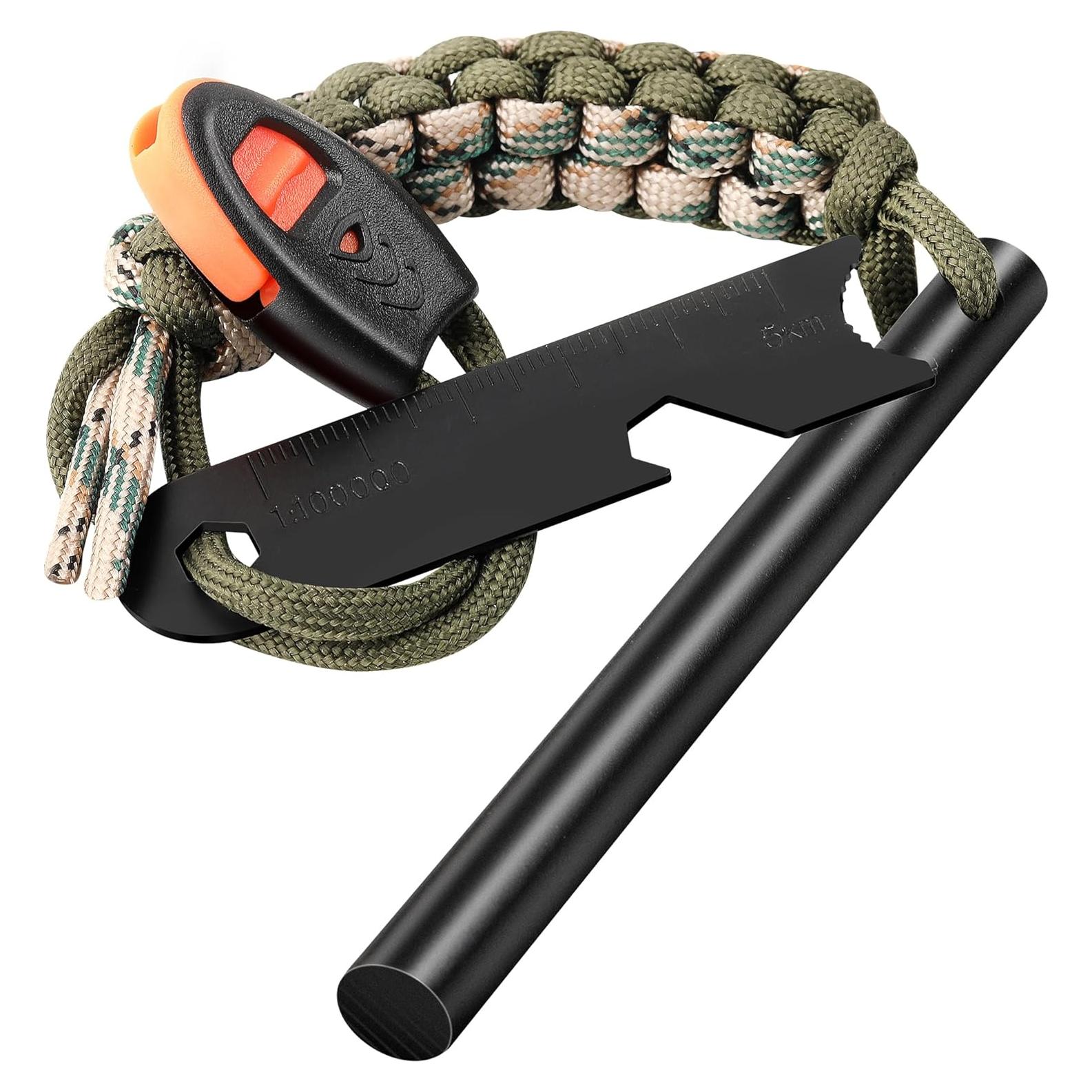 Encendedor de Fuego Clwryviduu Varilla de Ferro 10 cm con Paracord