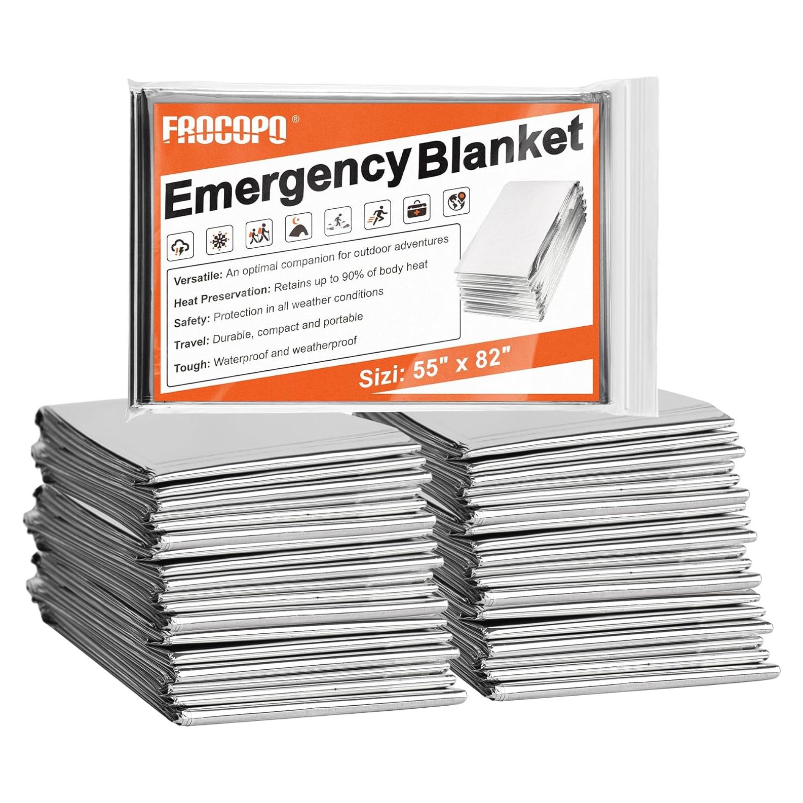 Paquete de 6 mantas de emergencia Frocopo Mylar 139.7x208.3cm