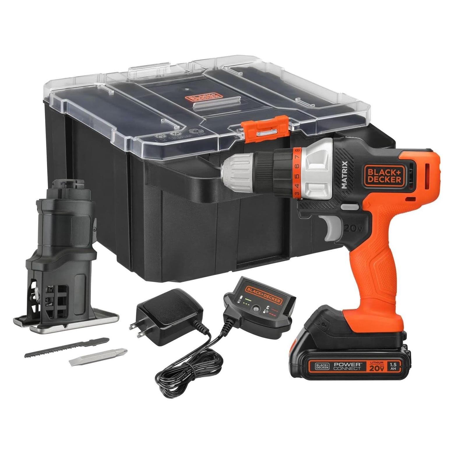 Taladro + Sierra de Calar BLACK+DECKER 20V MAX Kit Completo
