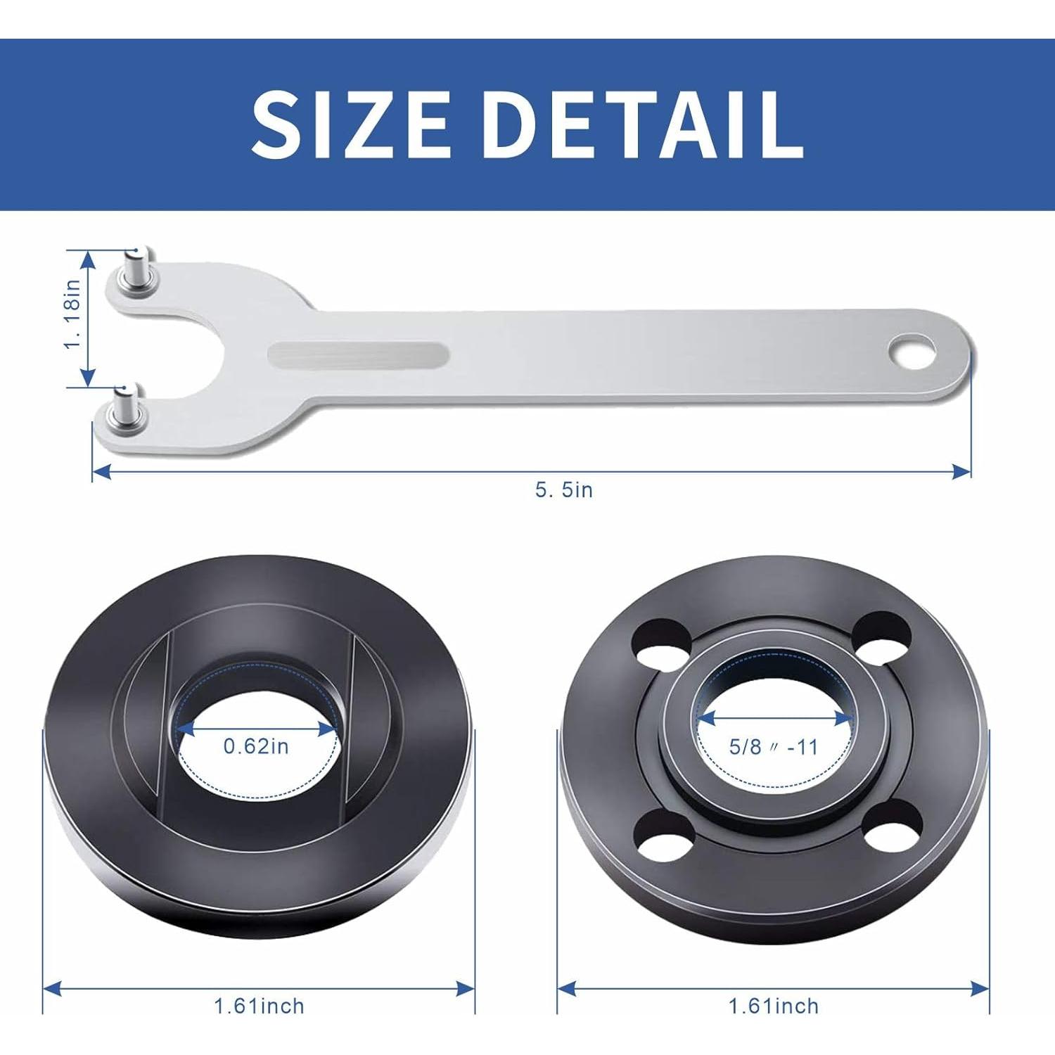 Kit de Llave y Tuercas para Amoladora Fyjbnh 7 Piezas