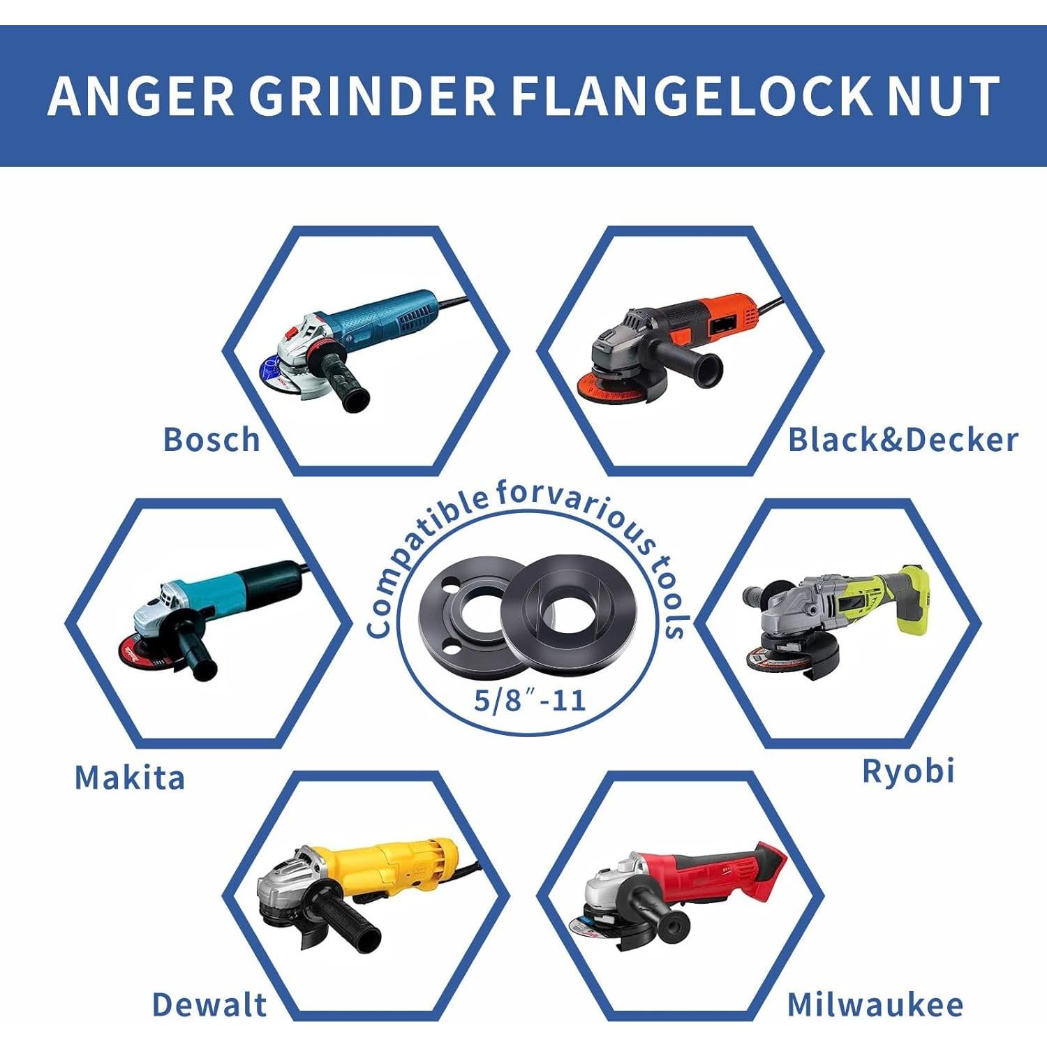 Kit de Llave y Tuercas para Amoladora Fyjbnh 7 Piezas