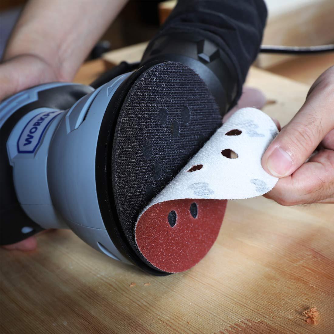 WORKPRO Juego de Discos de Lijado 150 Piezas 125mm 10 Granos