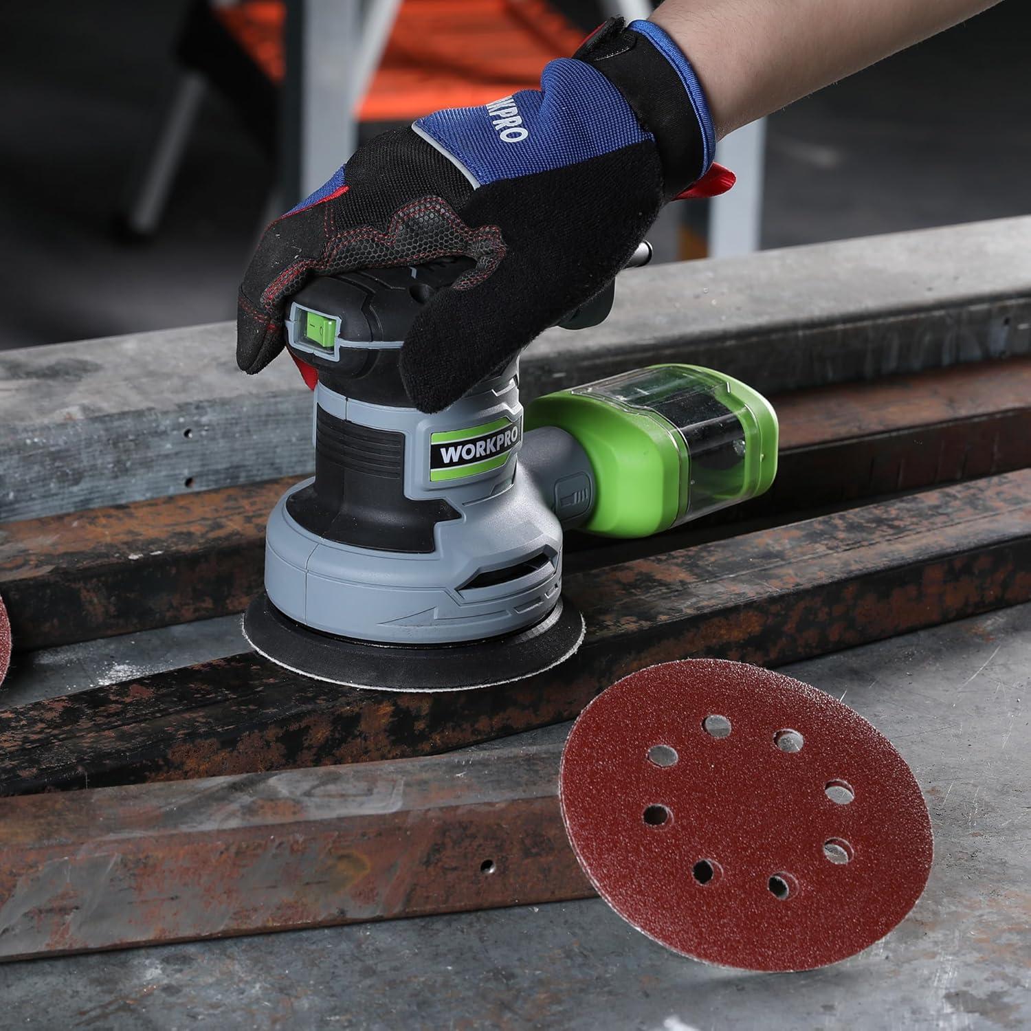 WORKPRO Juego de Discos de Lijado 150 Piezas 125mm 10 Granos