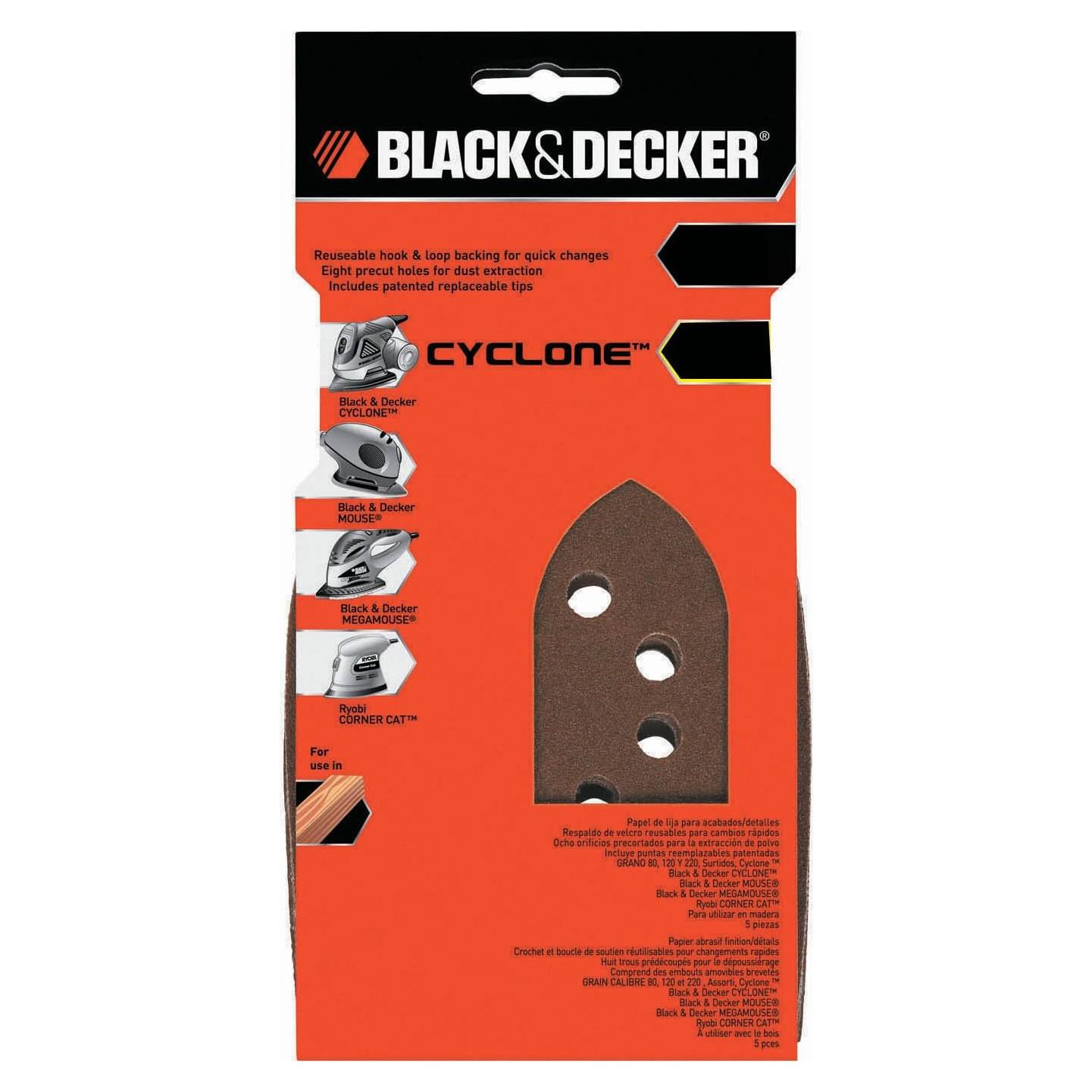Papel de Lija Grano 80 Black & Decker 74-671 - 5 Unidades
