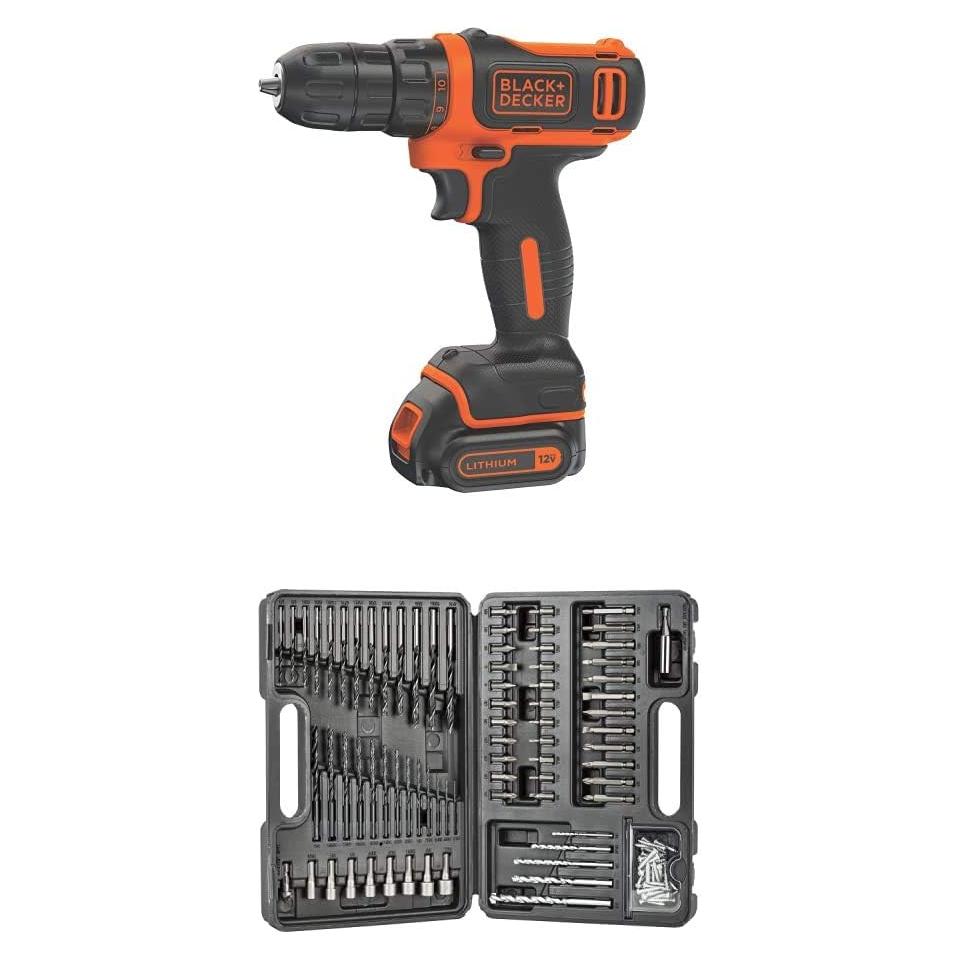 Taladro Inalámbrico BLACK+DECKER 12V con 109 Accesorios