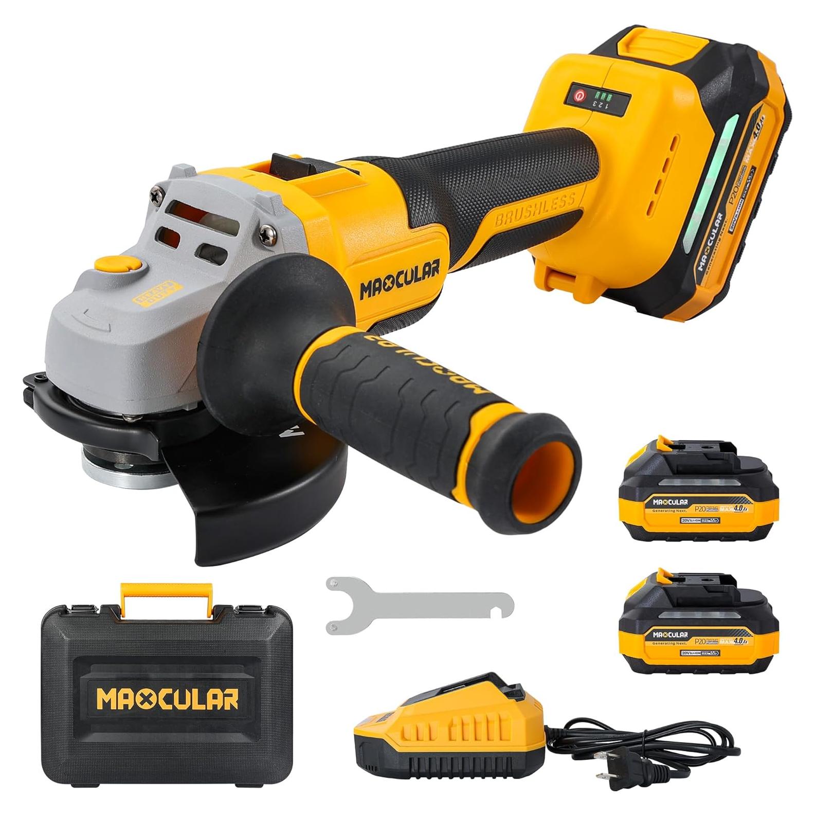 Amoladora Angular Inalámbrica Maxcular 20V 4.5" 9600 RPM