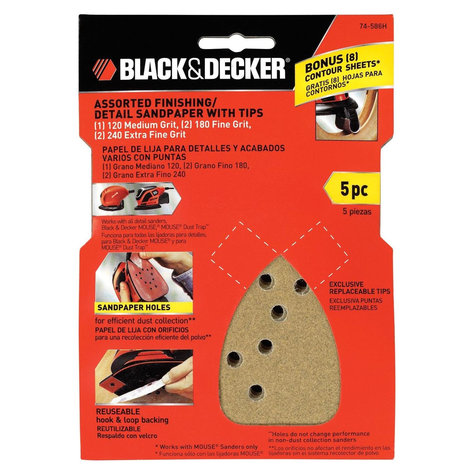 Lija de Acabado Black & Decker 74-586H Paquete de 5