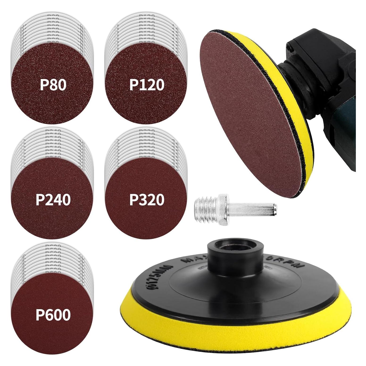 Pad de Respaldo Pomsare 12.7 cm con 50 Discos de Lijado