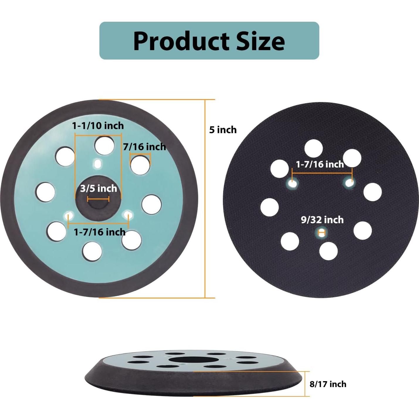 Pad de Lijadora 5" RUIHONGV Compatible con DEWALT y Makita