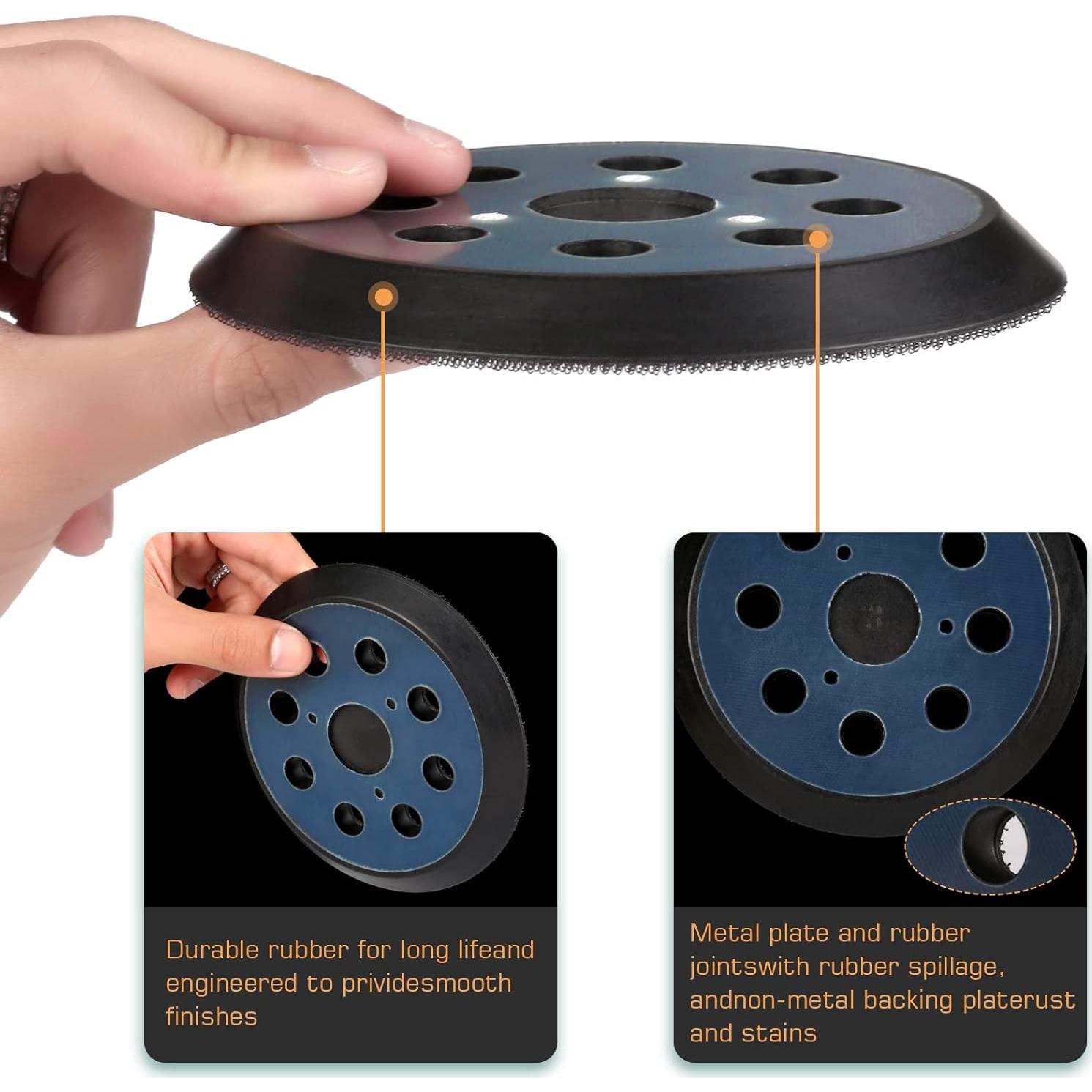 Pad de Lijadora 5" EAGLEGGO 8 Agujeros Compatible DeWalt