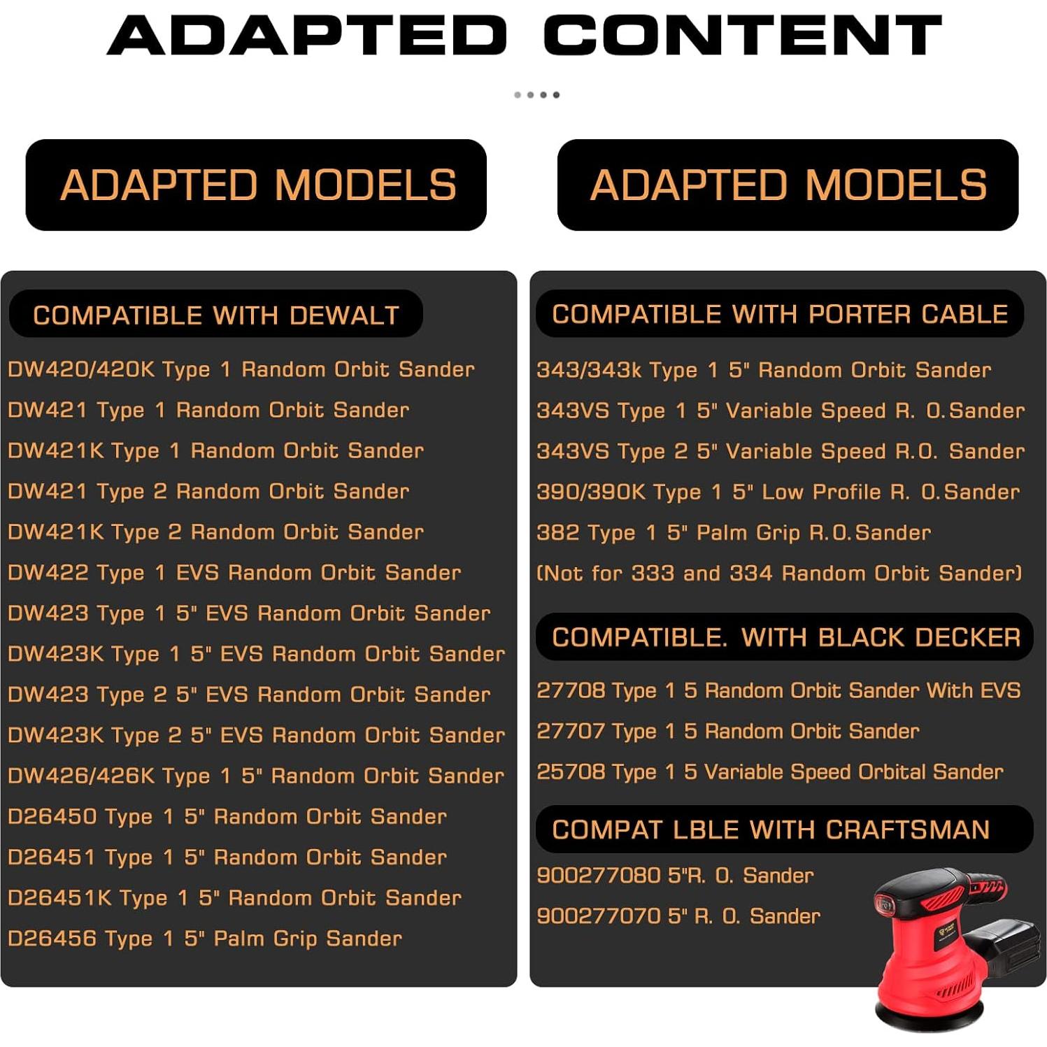 Pad de Lijadora 5" EAGLEGGO 8 Agujeros Compatible DeWalt