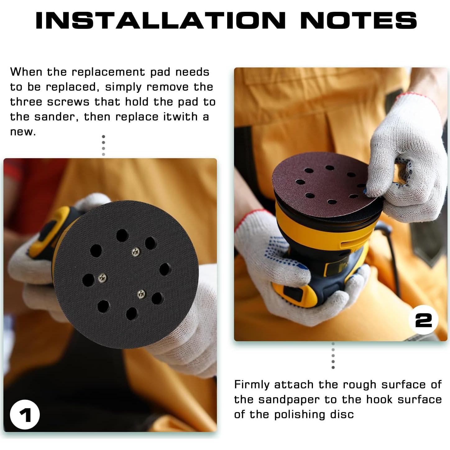 Pad de Lijadora 5" EAGLEGGO 8 Agujeros Compatible DeWalt