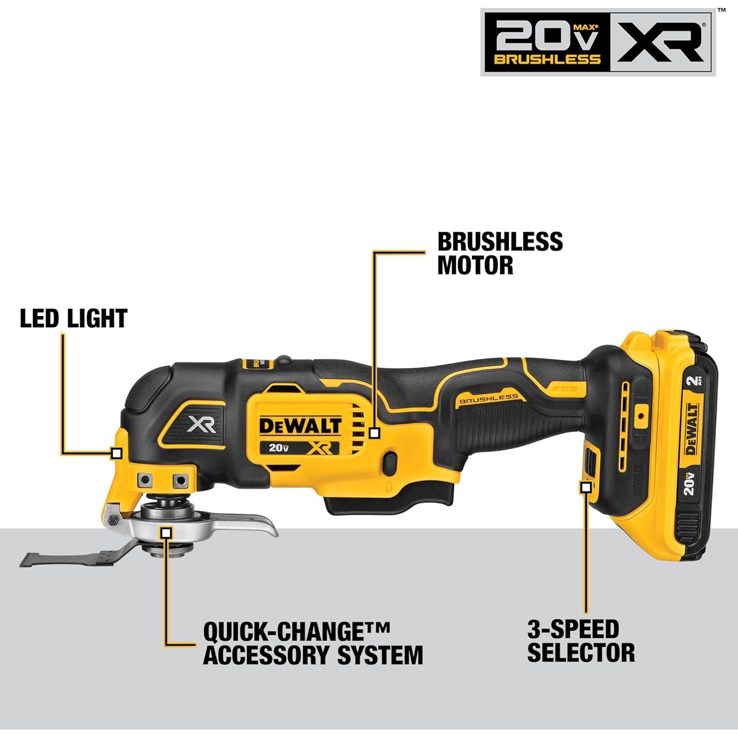 Herramienta Oscilante DEWALT DCS356 20V Inalámbrica 3 Velocidades