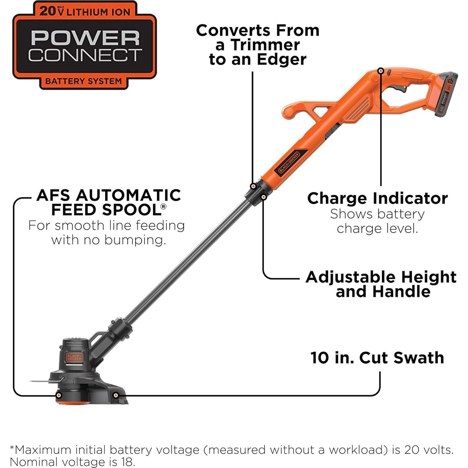 Desmalezadora Cortadora BLACK+DECKER LST201 20V MAX 10"