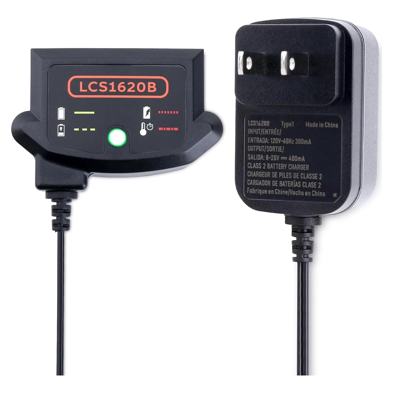 Cargador Compatible Black & Decker 20V LCS1620B - Carga Segura