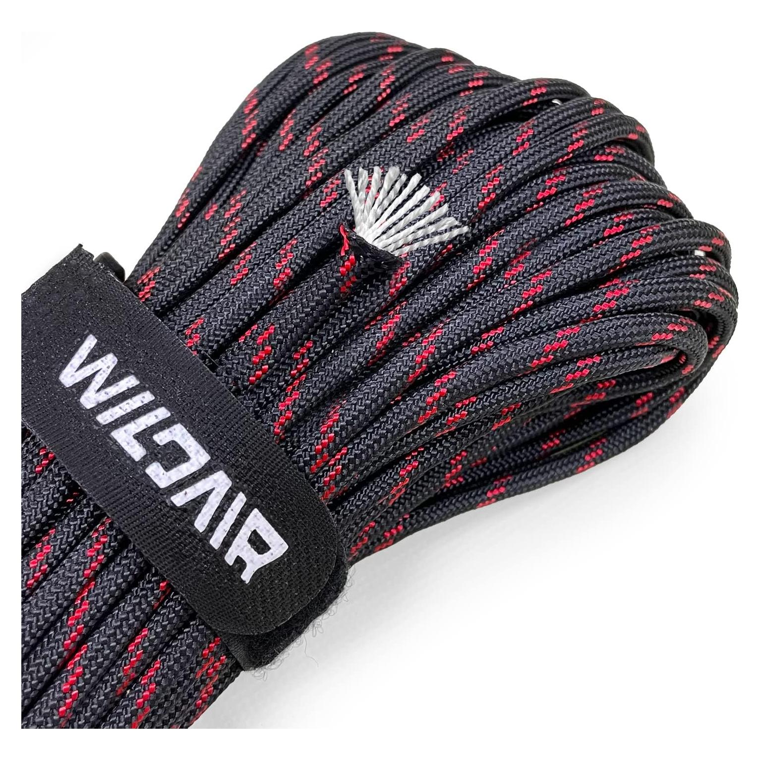 Cuerda Paracord WILDAIR 30m 750lb Nylon Negro Rojo