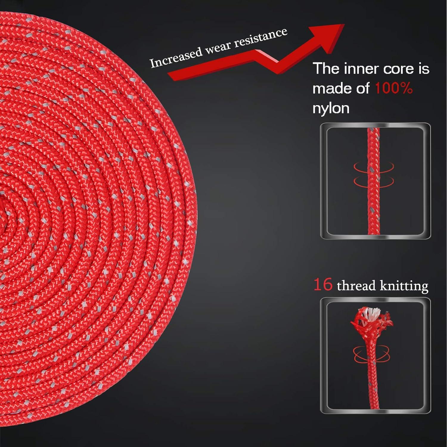 Cuerda Reflectante HIKEMAN 50m Nylon 4mm para Camping