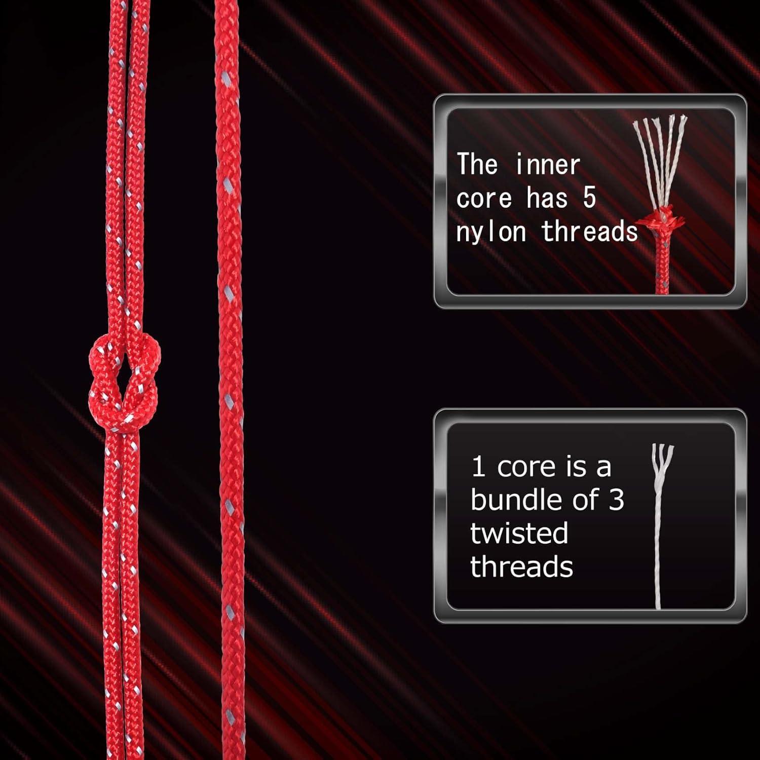 Cuerda Reflectante HIKEMAN 50m Nylon 4mm para Camping