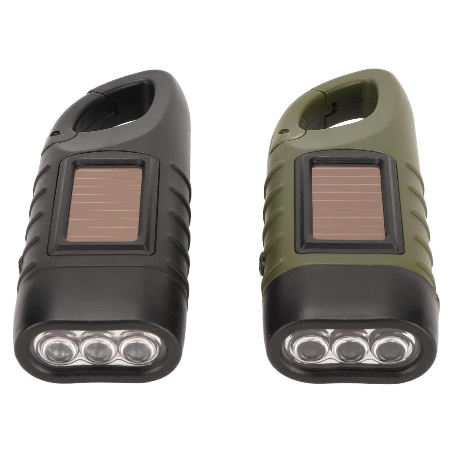 Linterna Solar de Manivela Hilitand 2 Pcs LED Recargable