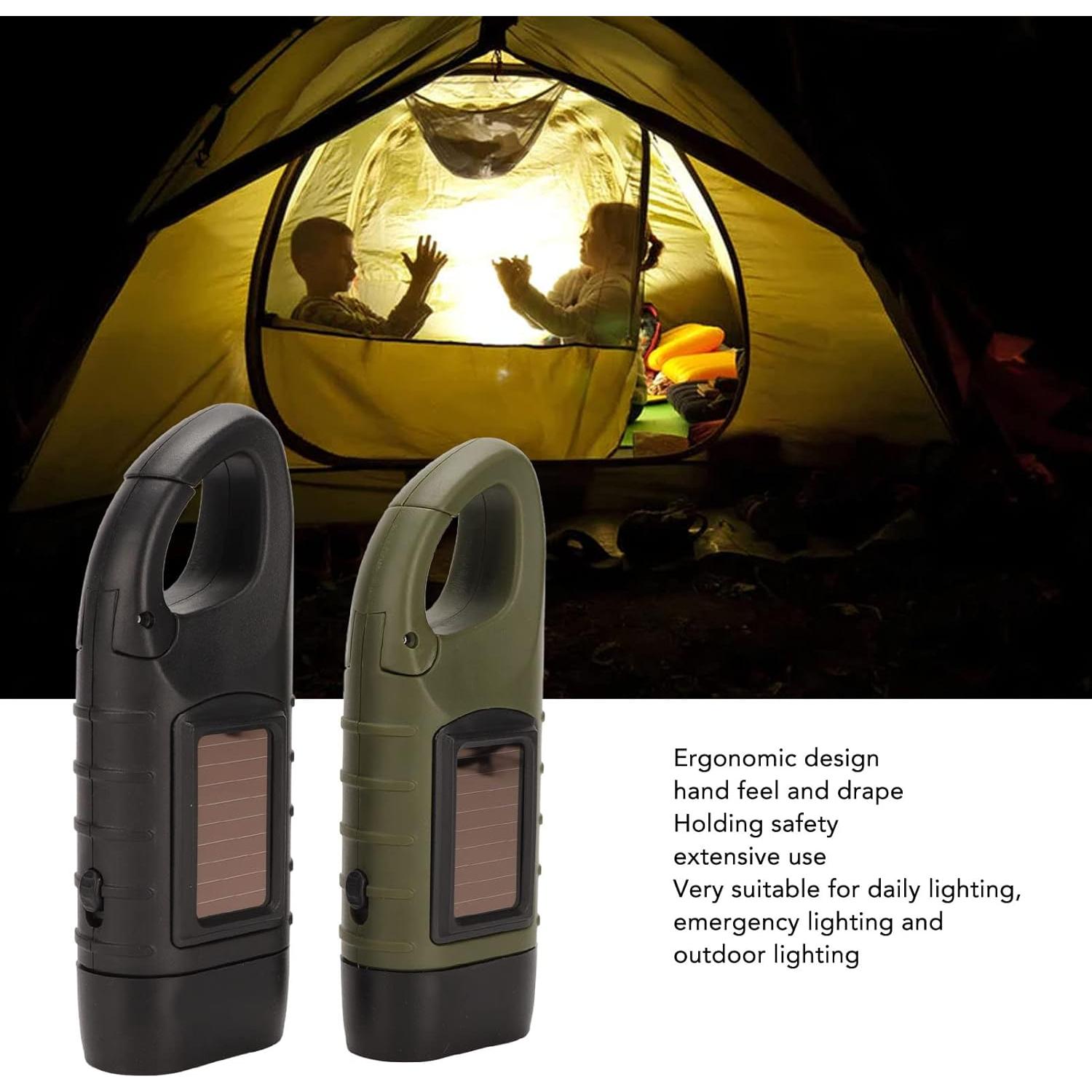 Linterna Solar de Manivela Hilitand 2 Pcs LED Recargable