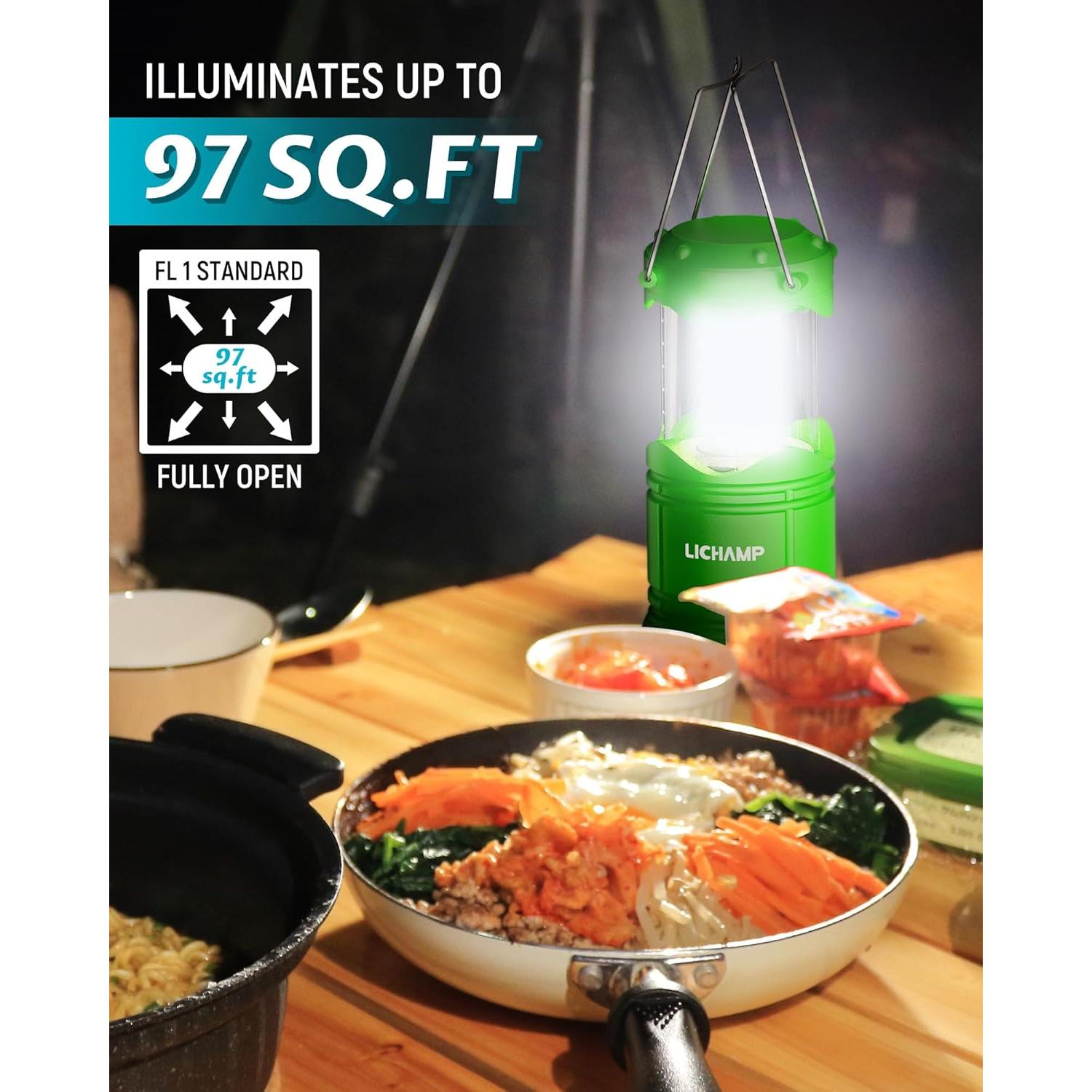 Linterna LED Lichamp Plegable Verde 30 LEDs 150 Lúmenes