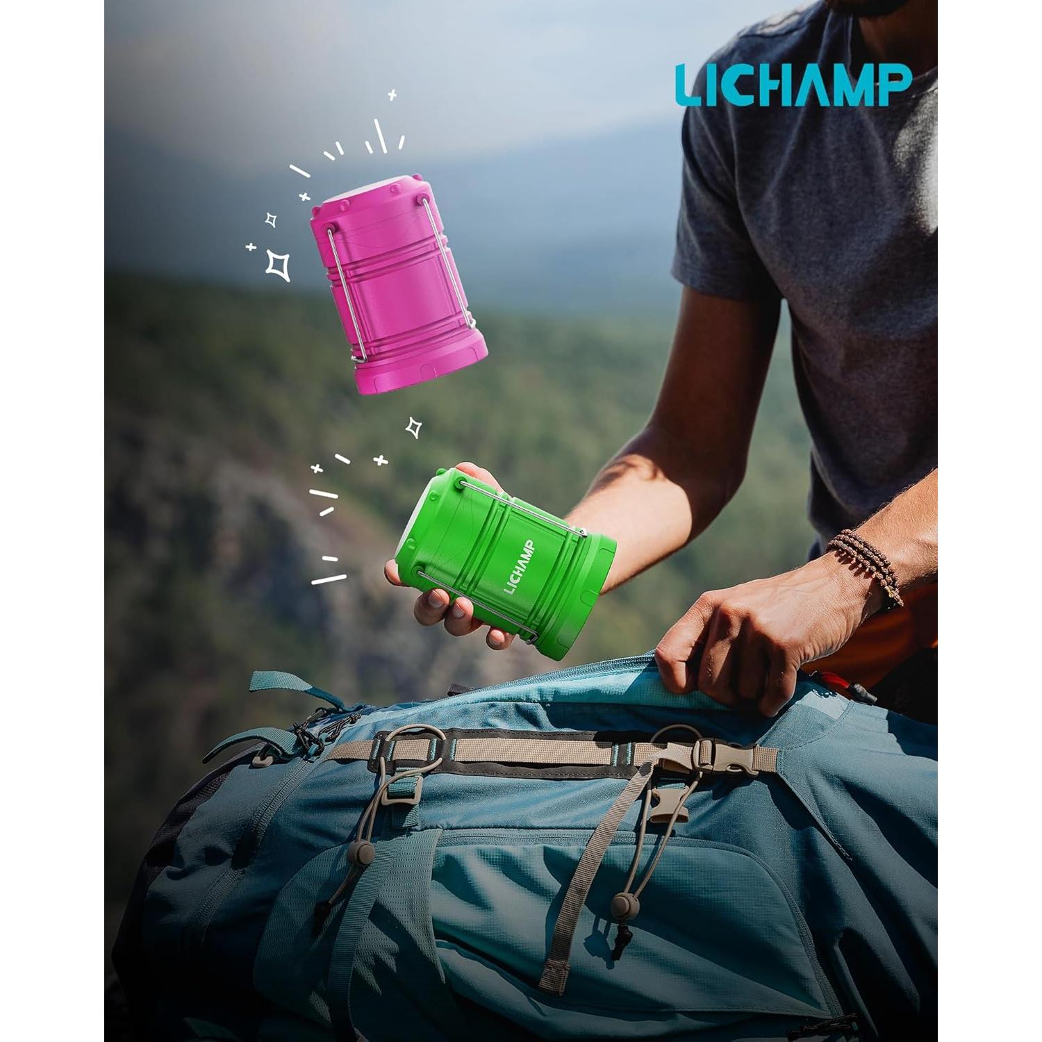 Linterna LED Lichamp Plegable Verde 30 LEDs 150 Lúmenes