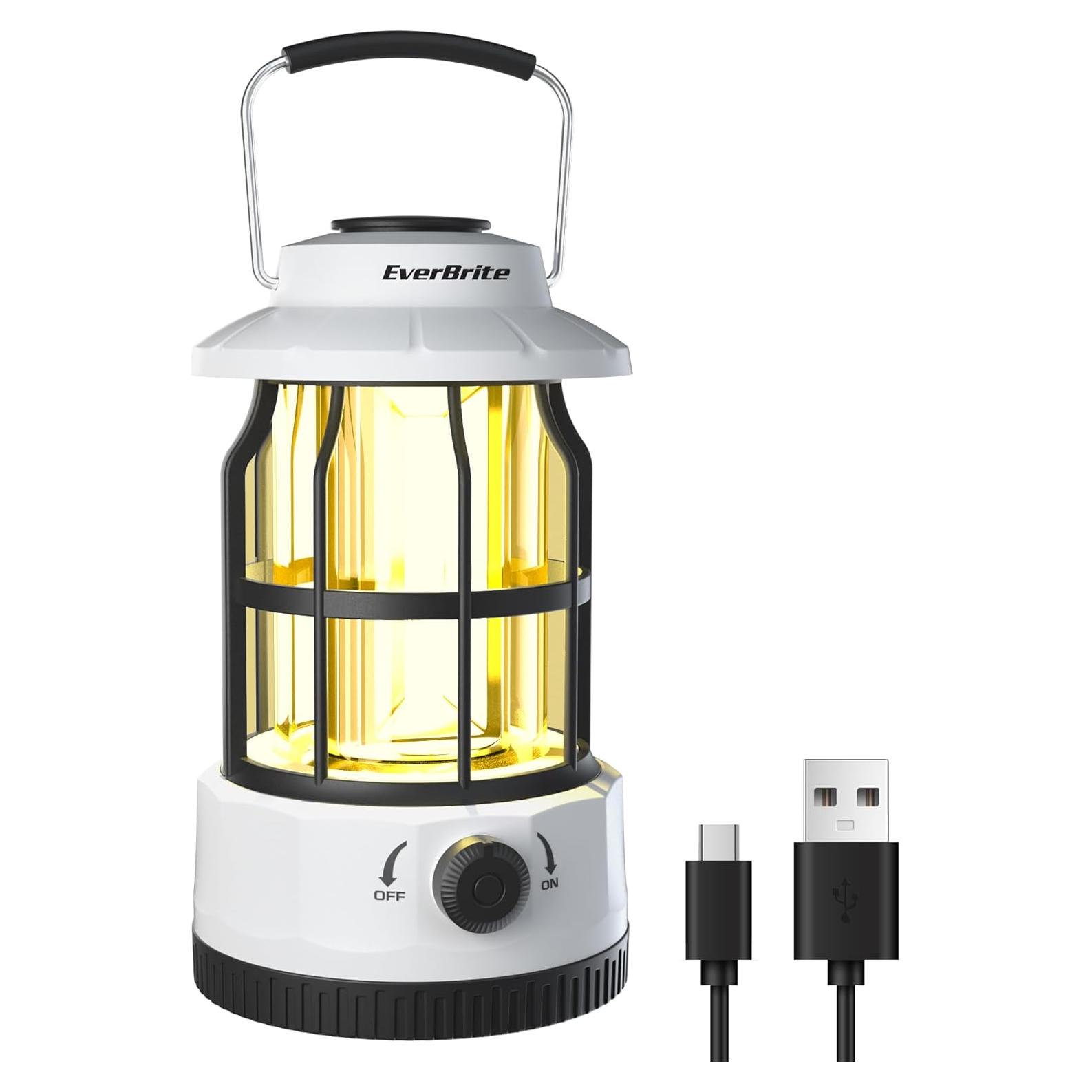 Linterna de Camping LED EverBrite, Recargable USB C, 250 Lúmenes