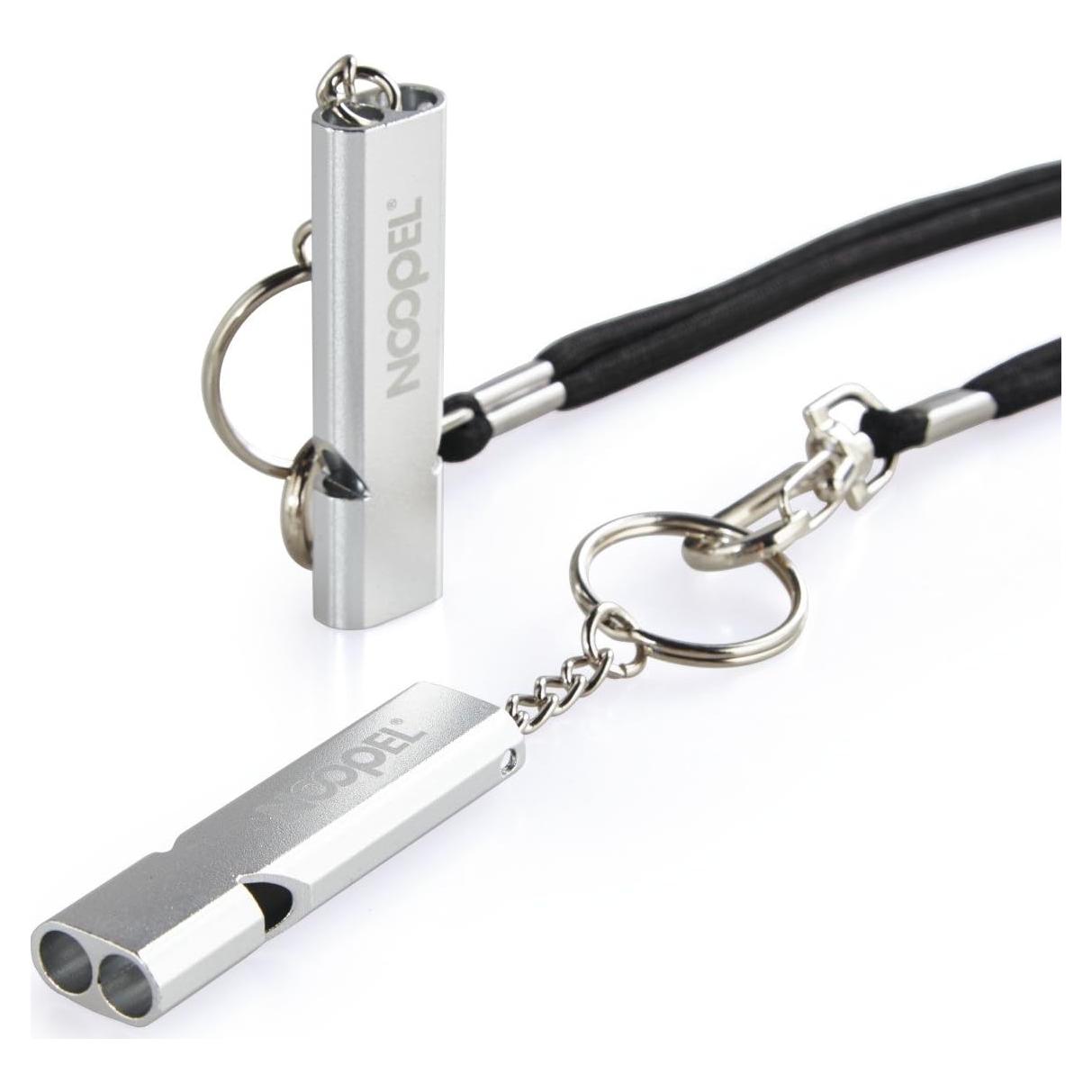 Silbato de Emergencia Noopel 2 Piezas Aluminio Ruidoso