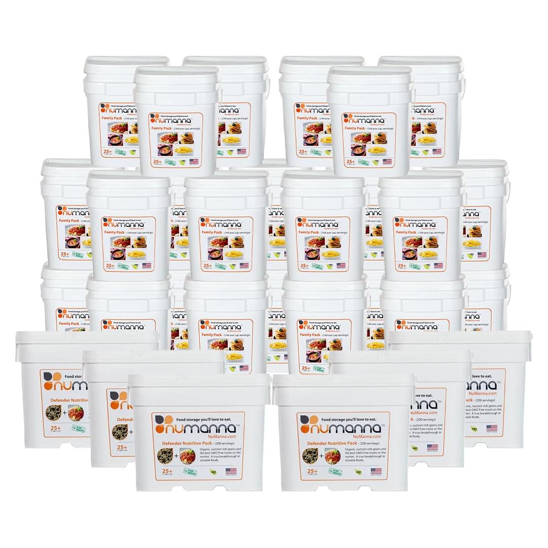 Paquete Homesteader NuManna 30 Cubos Alimentos Emergencia 4680 Porciones