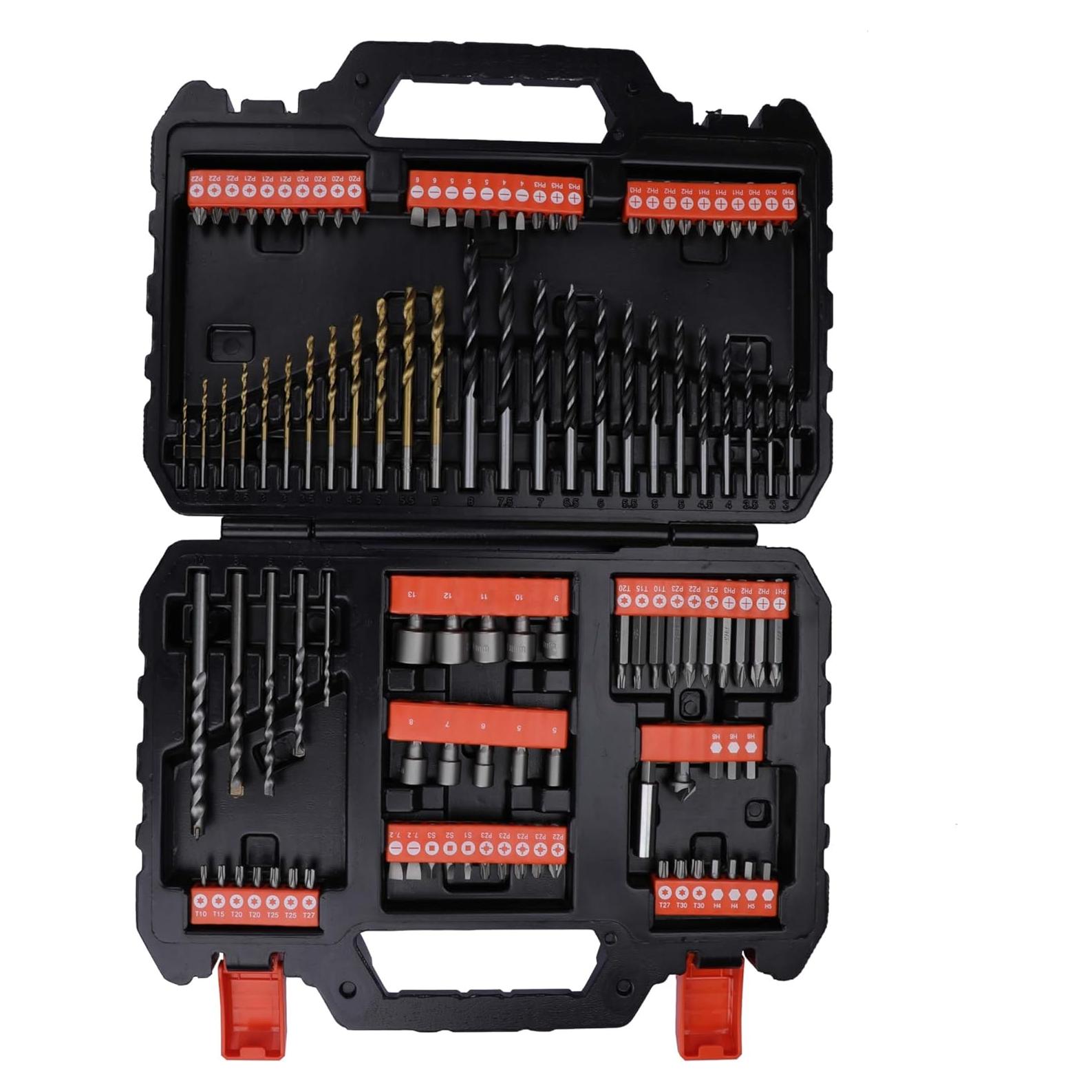 Juego de Taladrado y Atornillado 109 Piezas BLACK + DECKER