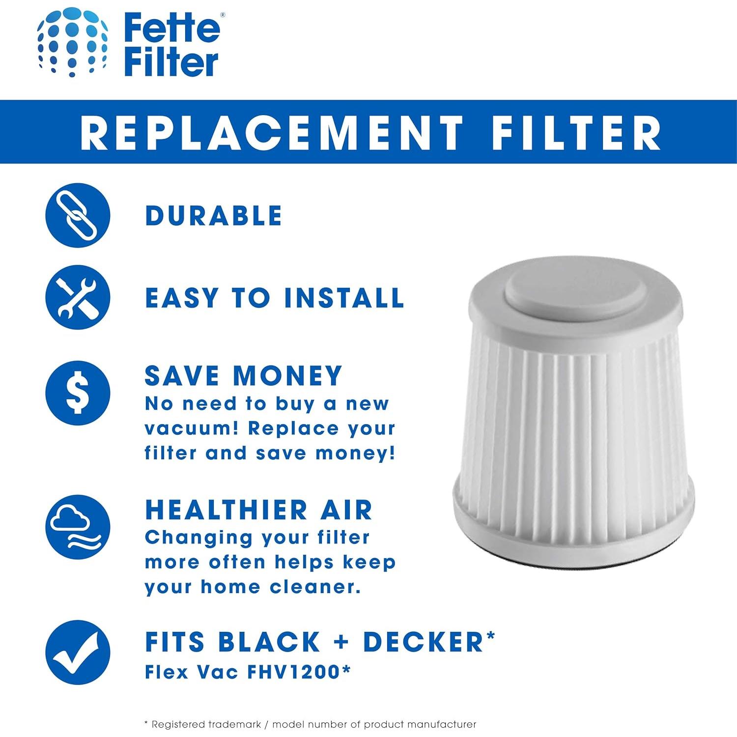 Filtro Fette FVF100 para aspiradora Black and Decker FHV1200 - 2 Pzs