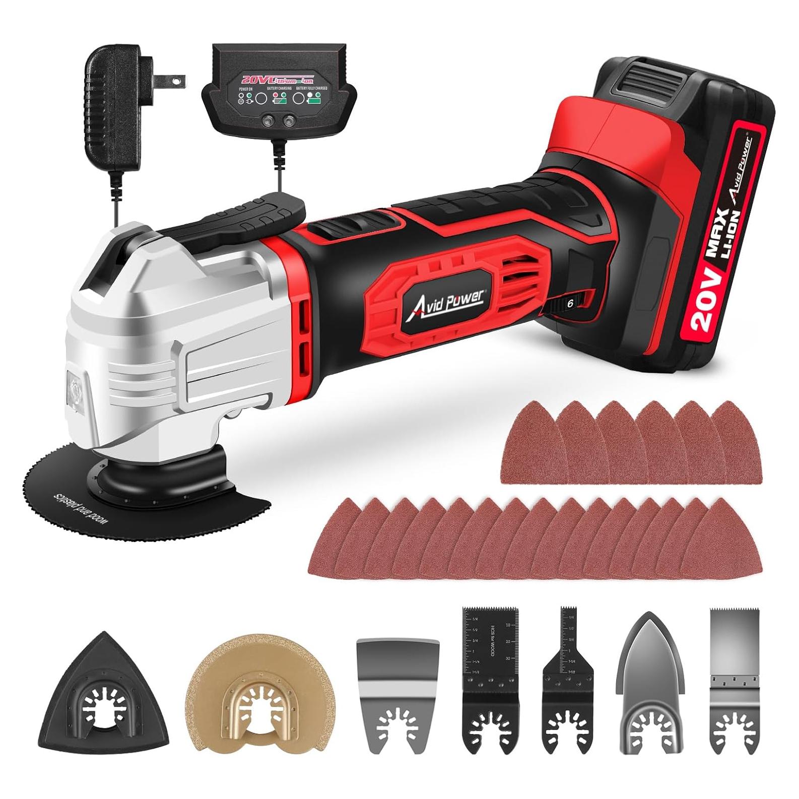 Multiherramienta Oscilante AVID POWER 20V Inalámbrica 31 Acc.