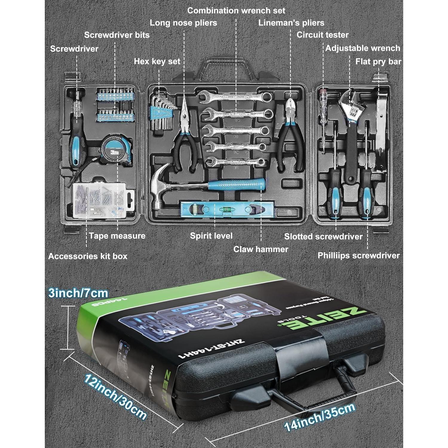 Kit de herramientas Zeite 144 piezas con caja portátil
