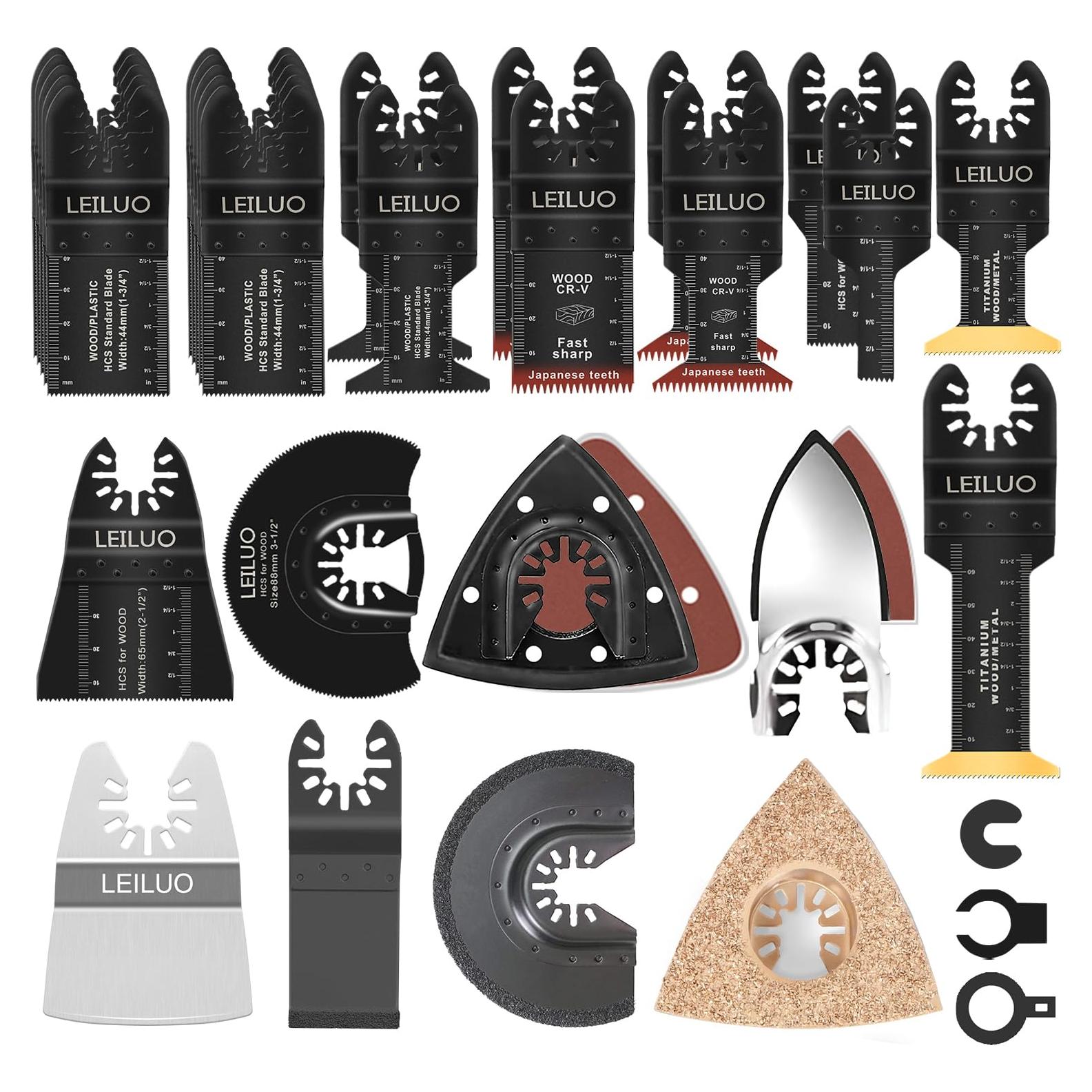 Kit de Cuchillas Multiherramienta LEILUO 112 Pcs Accesorios