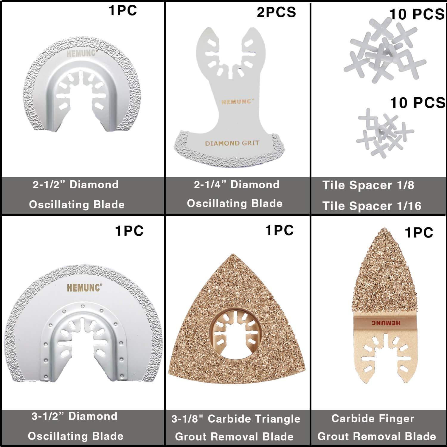 Juego de Hojas Oscilantes HEMUNC 26 Piezas para Azulejos