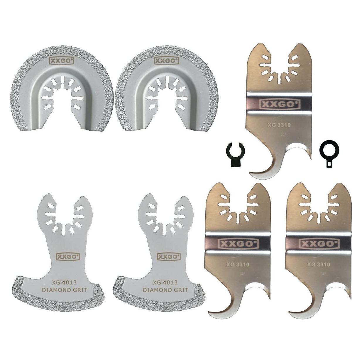 Paquete de 7 Cuchillas de Diamante y Gancho XXGO para Multiherramienta